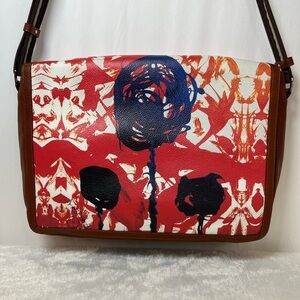 Jumper Maybach Signature Satchel—artful leather tote with bold abstract flair.